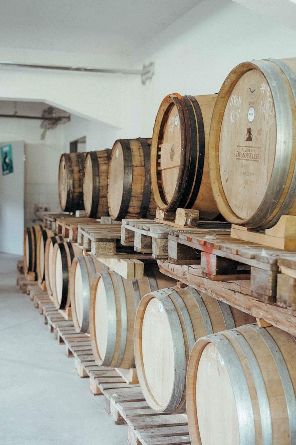 Dubové sudy, ve kterých zrají piva značky Fenetra.